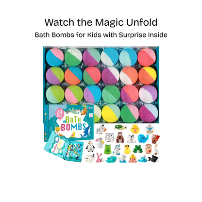 12 Bath Bombs for Kids with Surprise Inside from 3-9 years